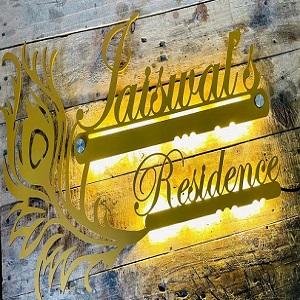 house name plate design with light