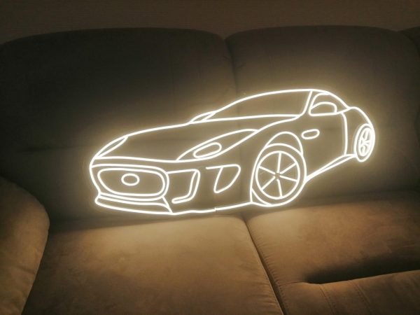 red neon lights neon car signs