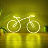 Yellow bicycle bicycle neon sign