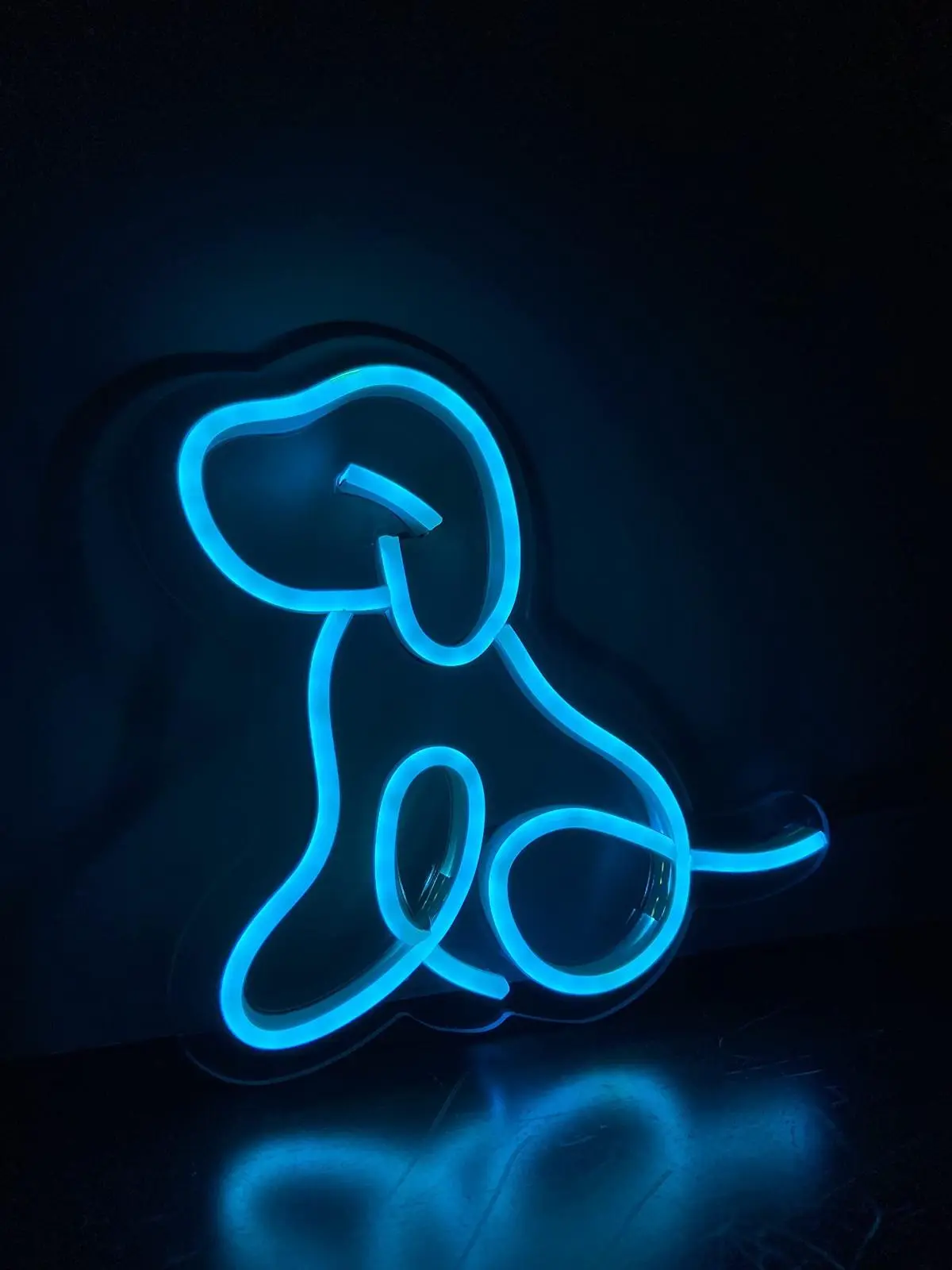 Blue dog neon sign